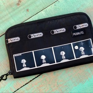 LeSportsac Snoopy Peanuts Black Wallet